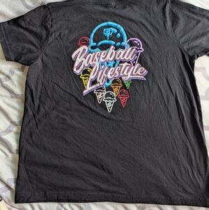 Baseball Lifestyle Graphic T-Shirt and Shorts with Colorful Ice Cream Design